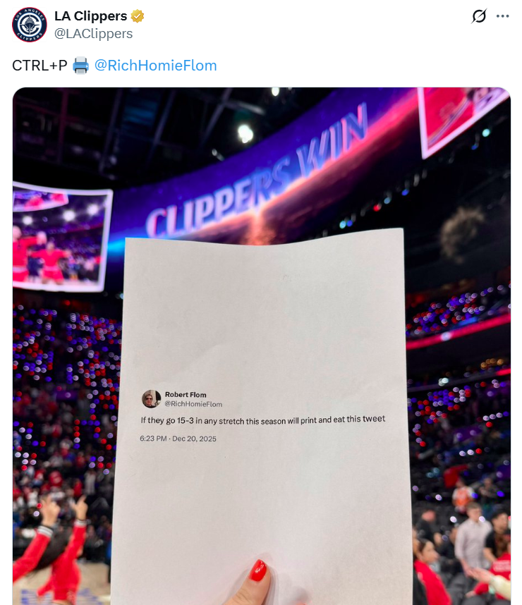 开云-18战15胜，快船队创联盟第一！哈登首节14分定调小卡28+5又破纪录