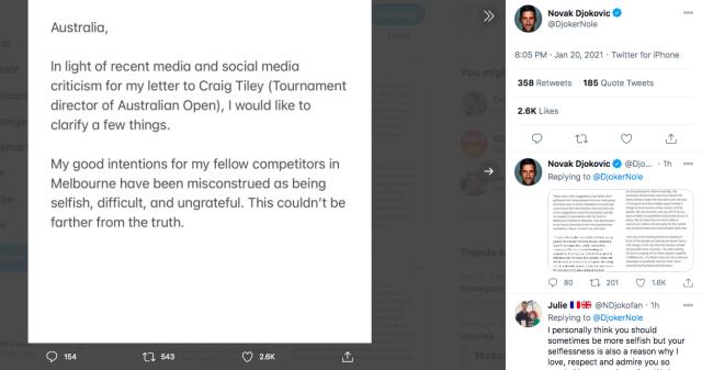 开云-德约澄清“提议风波”：媒体扭曲好意 并非不知感恩